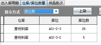 3、出入库后，可以按库位数显示方式查看每个库位的库存数，也可以显示每个批次的总入库数和当前数量。而批次总数、库位总数、物料库存数量都是相等的。